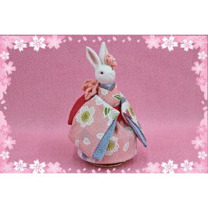 オルゴール プレゼント うさぎ回転オルゴールドール【和み舎 紫