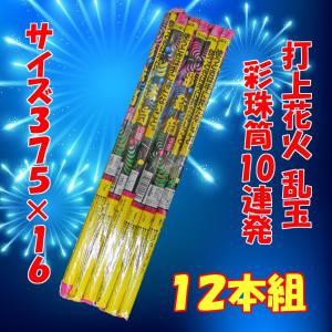 花火 打上（うちあげ）】新彩珠筒１０連 １２本組 乱玉花火 連発打上 夜花火