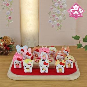 ハローキティ お正月飾り 置物(はろうきてぃ 開運 十二支飾り ピンク