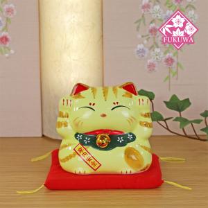招き猫 置物 商売繁盛 招き猫の置物 貯金箱(猫舎 新花バンク 小)N3