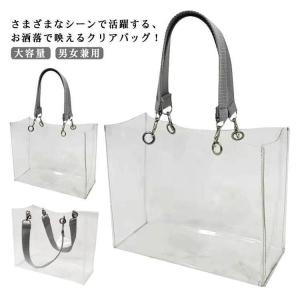 透明バッグ ビニールバッグ 男女兼用 トートバ...の詳細画像5