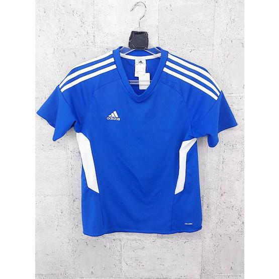 ◇ adidas アディダス キッズ 子供服 半袖 Tシャツ カットソー サイズ150 ブルー ホワ...