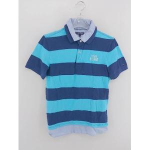 ◇ TOMMY HILFIGER トミーヒルフィガー キッズ 子供服 鹿の子 半袖 ポロシャツ 164 ブルー ネイビー #