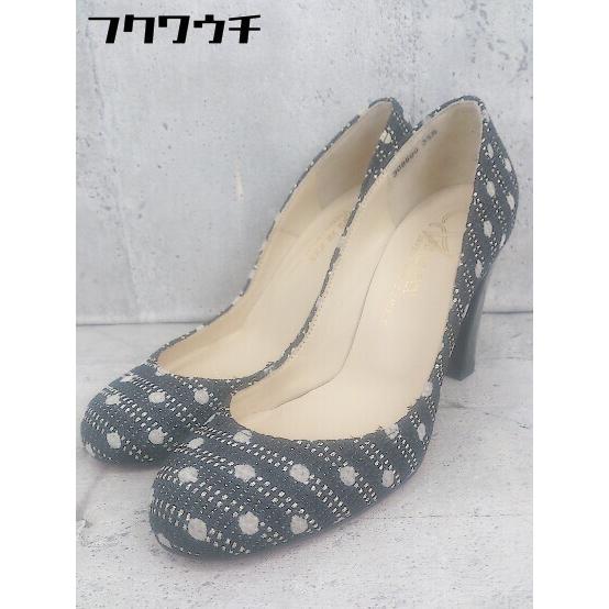◇ Vll Xll XXX セブントゥエルブサーティ 総柄 ヒール パンプス サイズ35 1/2 ブ...