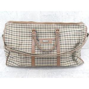 ■ ace. エース チェック 2way ハンド ショルダー ボストン バッグ ベージュ ブラウン系 レディース メンズ