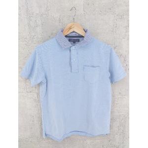 ◇ TOMMY HILFIGER トミーヒルフィガー 鹿の子 半袖 ポロシャツ S ブルー #
