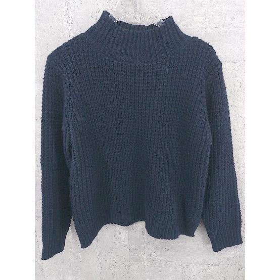 ◇ Simplicite シンプリシテェ ウール 長袖 ハイネックニット セーター ネイビー #