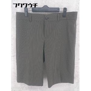 ◇ UNTITLED アンタイトル ストライプ ハーフ パンツ サイズ42 カーキ系 レディース