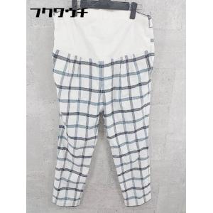 ◇ ●新品● ◎ LEPSIM レプシィム タグ付 マタニティ チェック ウエストゴム パンツ サイズL ホワイト レディース