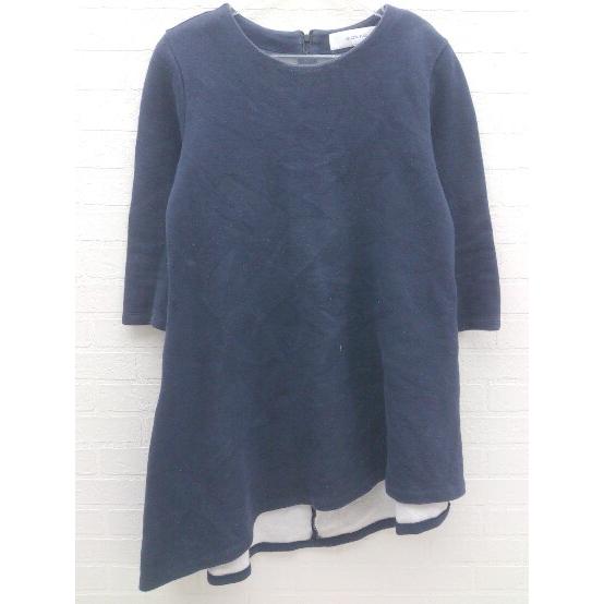 ◇ LE CIEL BLEU ルシェルブルー バックジップ 七分袖 ミニ ワンピース サイズ40 ネ...