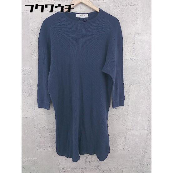 ◇ I am I アイアムアイ 長袖 膝下丈 ワンピース サイズF ネイビー レディース