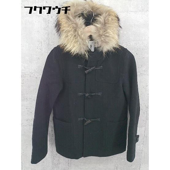 ■ ◎ FRAMeWORK フレームワーク ラクーンファー付 長袖 ダッフル コート サイズM ブラ...