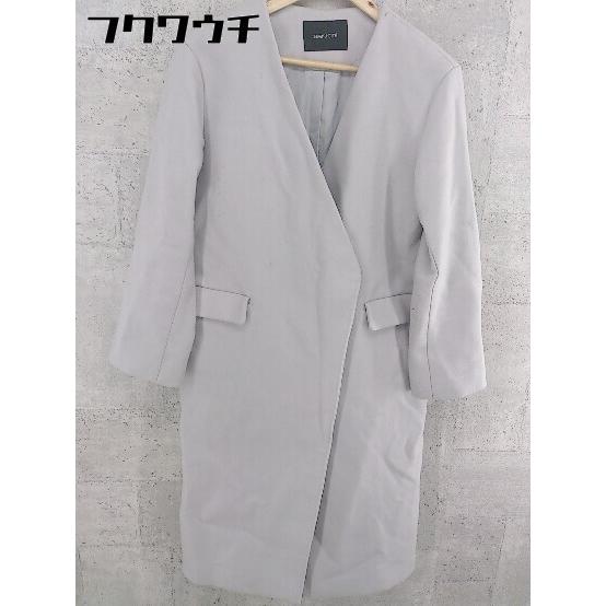 ■ Simplicite シンプリシテェ 長袖 ノーカラー コート グレー レディース