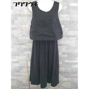 ◇ pink adobe ピンクアドベ レイヤード ノースリーブ ロング ワンピース サイズM ブラック レディース
