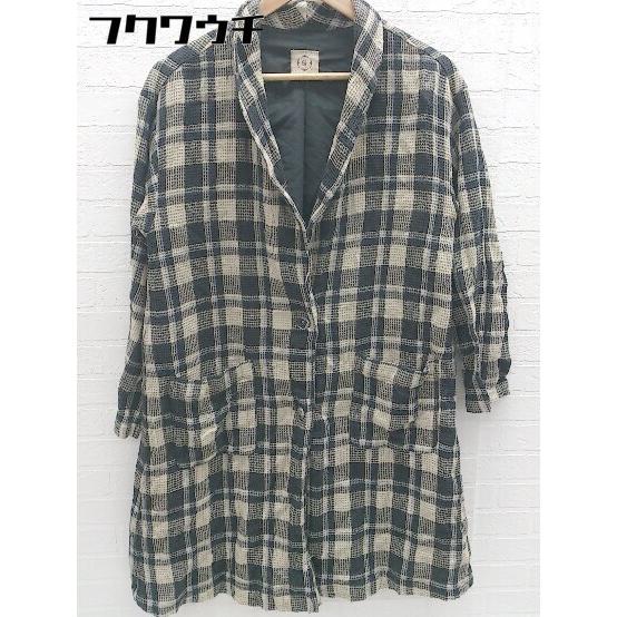 ◇ SM2 サマンサ モスモス チェック ワッフル 長袖 ガウン コート サイズF ベージュ ブラッ...