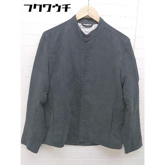 ◇ INHERIT インヘリット フェイクレザー 長袖 ライダース ジャケット サイズM グレー メ...