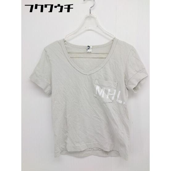 ◇ MARGARET HOWELL マーガレットハウエル Vネック ロゴ 半袖 Tシャツ カットソー...