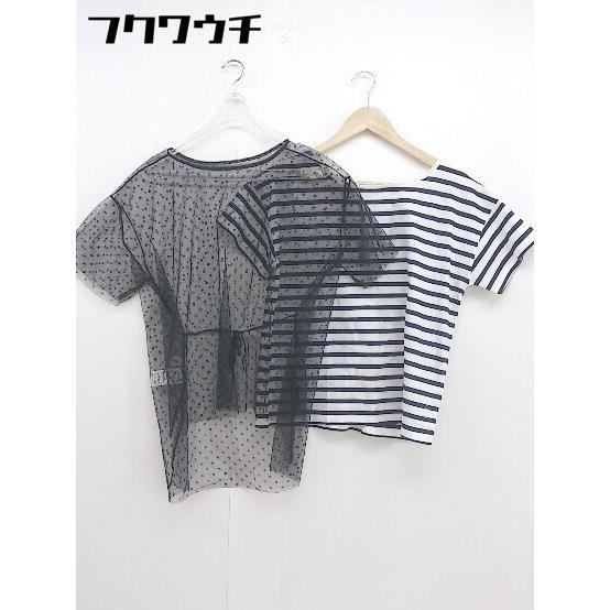 ◇ Simplicite シンプリシテェ カットソー Tシャツ アンサンブル ホワイト ブラック レ...