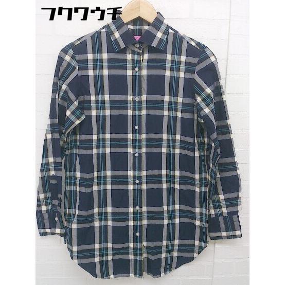 ◇ Spick&amp;Span L'eclair produce by 8 チェック 長袖 シャツ ネイビ...