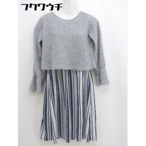 ◇ OLIVE des OLIVE maman マタニティ レイヤード風 長袖 膝丈 ワンピース サイズM グレー系 レディース