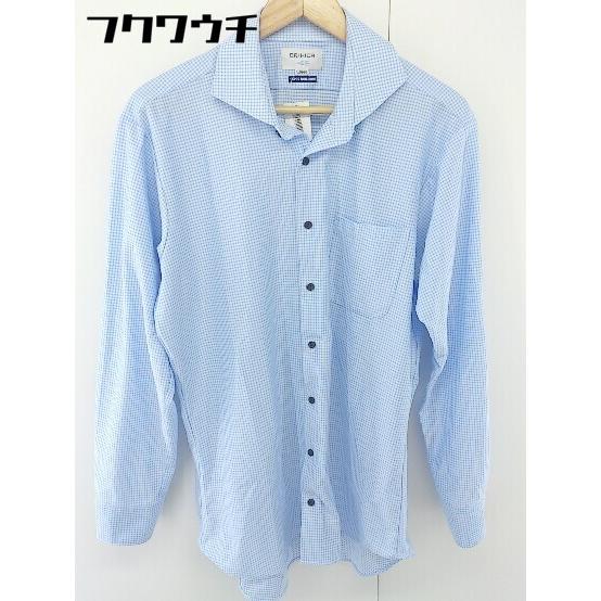 ◇ ORIHICA ギンガムチェック 長袖 サイズ LL ブルー メンズ オリヒカ シャツ