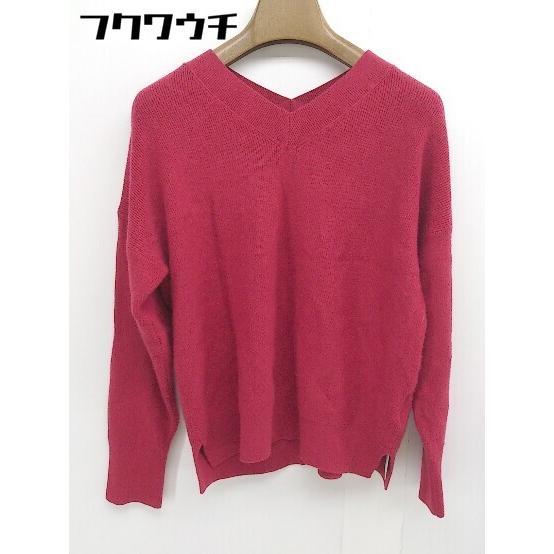 ◇ Simplicite シンプリシテェ Vネック 長袖 ニット セーター レッド レディース