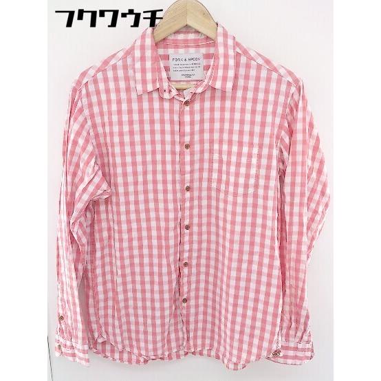◇ ◎ FORK&amp;SPOON フォーク＆スプーン ギンガムチェック 長袖 シャツ サイズ 38 レッ...