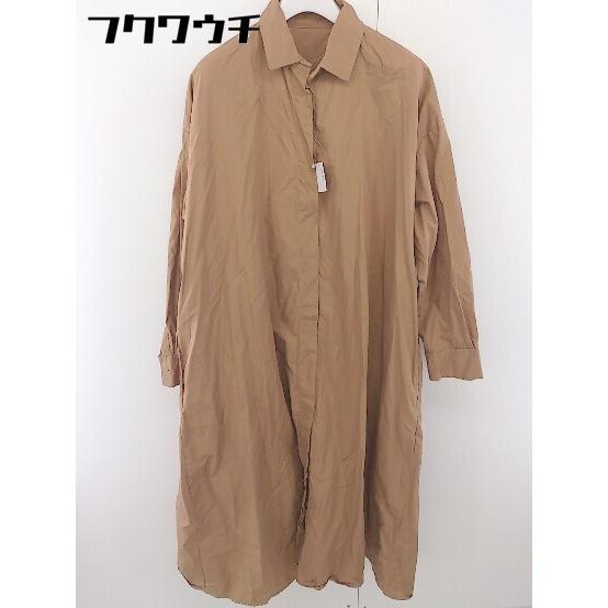 ◇ HUNCH ハンチ 長袖 膝下丈 シャツ ワンピース サイズM ベージュ レディース
