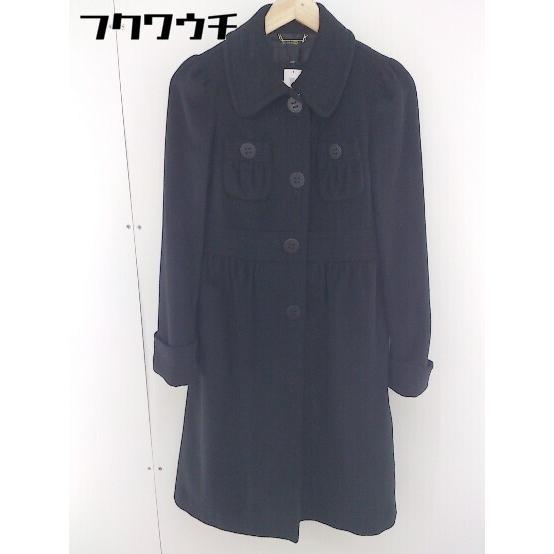 ■ FRAGILE フラジール アンゴラ混 長袖 コート サイズ 38 ブラック レディース