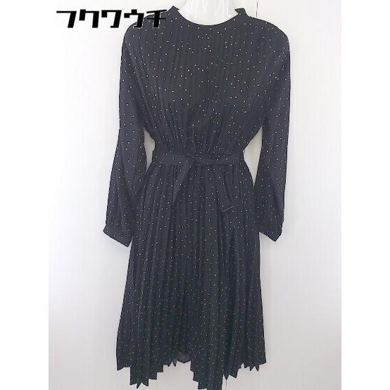 ◇ ◎ rps アールピーエス ドット 水玉 長袖 膝下丈 ワンピース サイズM ブラック ベージュ...