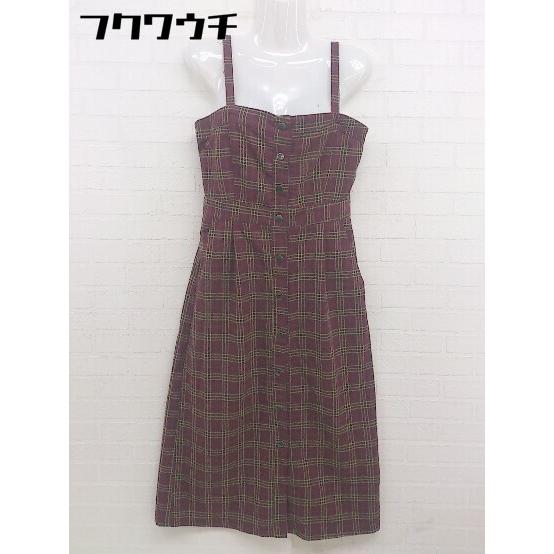 ◇ merlot メルロー チェック ロング ワンピース レッド系 レディース