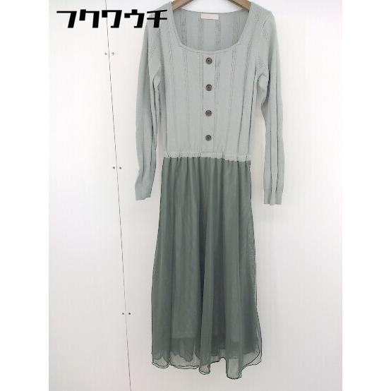 ◇ FREAK&apos;S STORE スクエアネック 切替 ウエストゴム 長袖 ロング ワンピース サイズ...