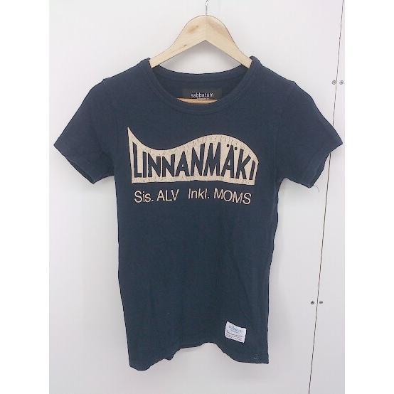◇ sabbatum サバタム ロゴ 半袖 Tシャツ カットソー ネイビー ベージュ レディース