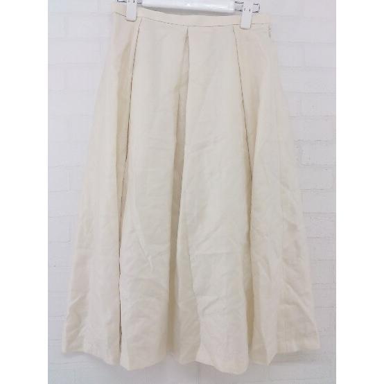 ◇ CHRISTIAN AUJARD シルク混 ロング ギャザー スカート サイズ64-93 アイボ...