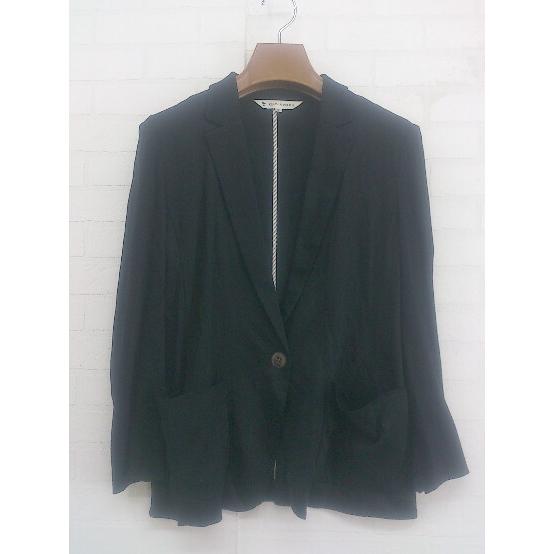 ◇ KUMIKYOKU 組曲 1B 薄手 長袖 ジャケット サイズ 2 ブラック レディース P