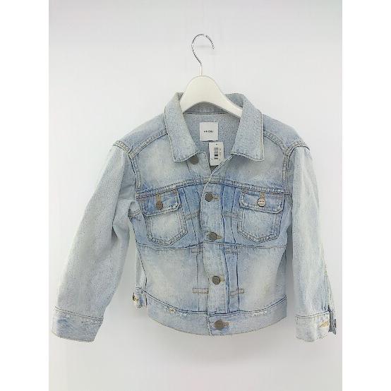 ◇ AMERI アメリ ショート丈 七分袖 デニム ジャケット Gジャン サイズS ホワイトブルー系...