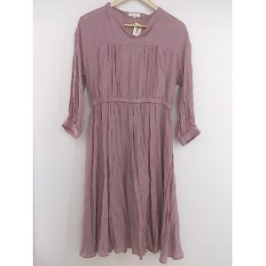 ◇ Just Relaxin マタニティ Vネック 長袖 膝下丈 ワンピース サイズM パープル系 ベージュ系 レディース P