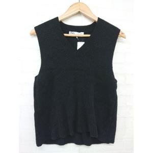 ◇ ZARA ザラ Vネック ニット ベスト サイズEUR M USA M MEX 28 ブラック ...