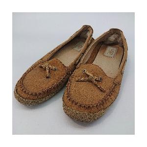 ◇ UGG アグ ブランドロゴ　リボン ローファー サイズ25.0 ブラウン系 レディース E