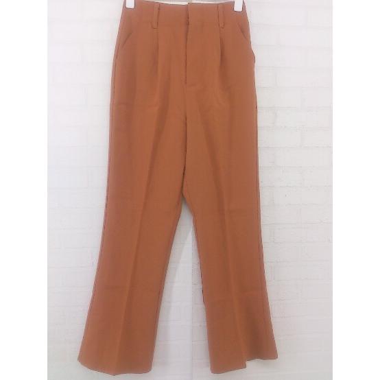 ◇ tiptop ティップトップ タック スラックス パンツ サイズS オレンジ ブラウン系 レディ...