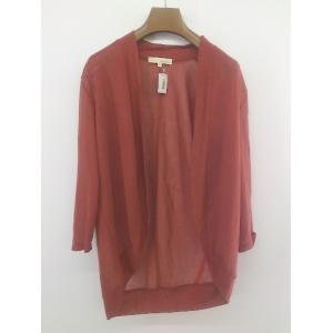 ◇ pink adobe ピンクアドベ 長袖 カーディガン サイズL テラコッタ ブラウン系 レディース P