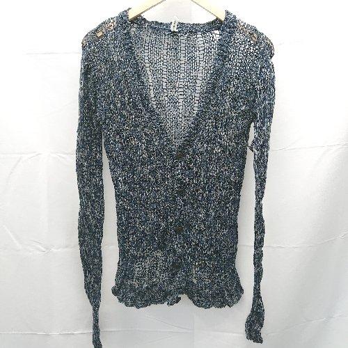 ◇ glamb フィッシュネット 長袖 カーディガン サイズ1 ネイビー レディース E