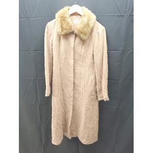◇ L’EST ROSE カシミア80% ファー取り外し可能 ロングコート 通勤 長袖 ステンカラー...
