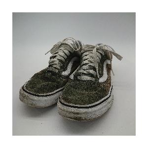 ◇ VANS ヴァンズ 紐調節　シンプル　スケートボード スニーカー サイズ24.5 グリーン系 レ...