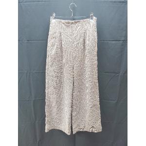 ◇ Discoat ディスコート マルチ柄 ウエストゴム ストレート ワイド パンツ サイズM ブラウン系 レディース E