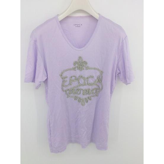 ◇ EPOCA UOMO エポカウォモ デザイン 半袖 Tシャツ カットソー サイズ46 ラベンダー...