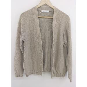 ◇ green label relaxing UNITED ARROWS コットンニット 長袖 ガウンカーディガン サイズL グレージュ系 レディース P