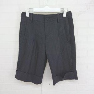 ◇ 22 OCTOBRE ヴァンドゥーオクトーブル ピンストライプ ショート ハーフ パンツ サイズ36 ブラック系 レディース E