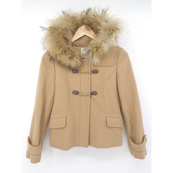 ■ ◎ CLEAR IMPRESSION ラクーンファー ショート丈 長袖 ダッフルコート サイズ2...