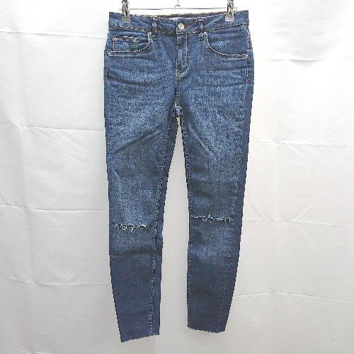 ◇ 美品 ZARA ダメージ ウォッシュド加工 ストレッチ スキニーデニム パンツ サイズ36 ブル...